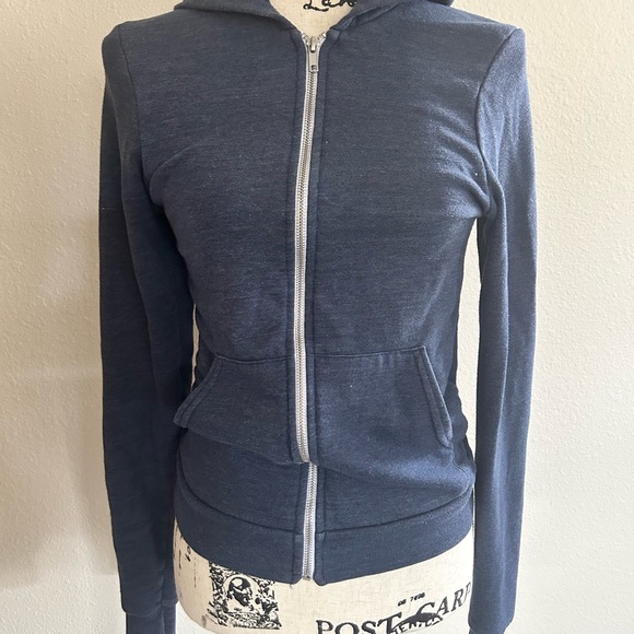 American Apparel Blue Zip-Up Hoodie - Picture 1 of 2